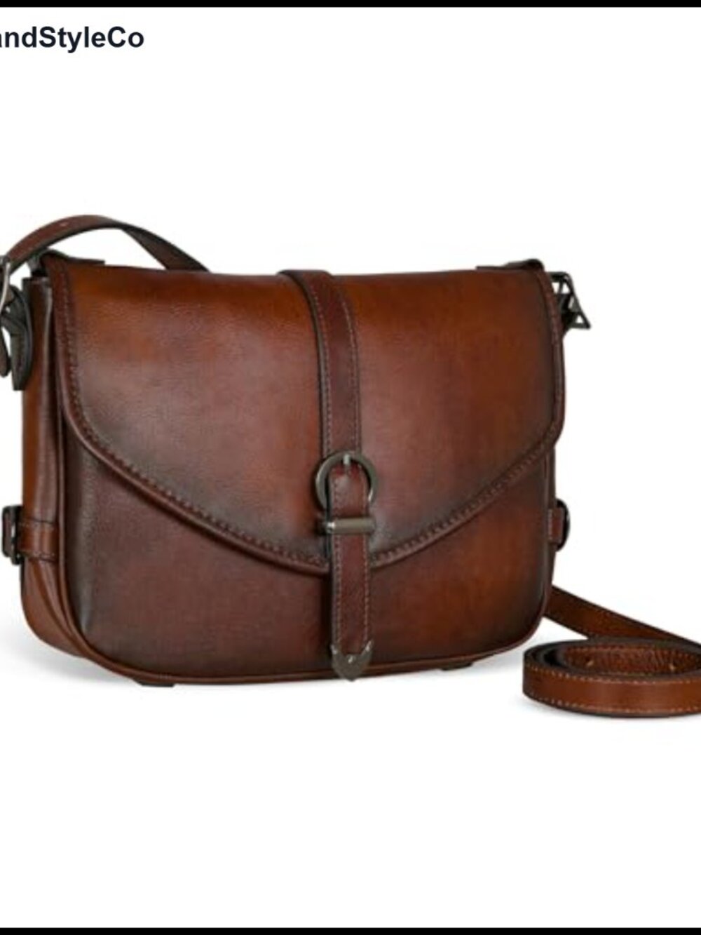 Genuine Leather Crossbody Bag Women Lightweight Satchel Purse Adjustable Strap